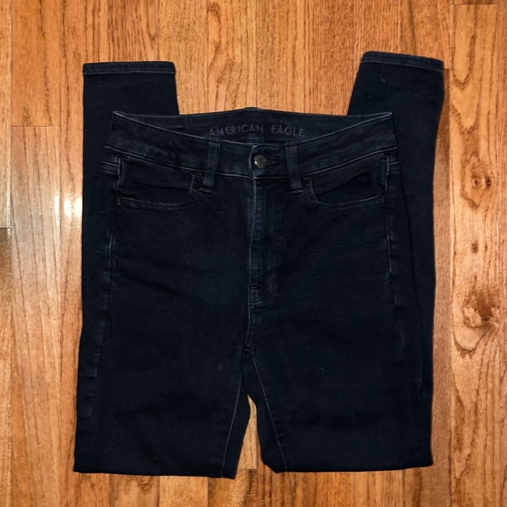 American Eagle Black 360 Ne(x)t Level Stretch High Rise Skinny Jeans Women’s 2